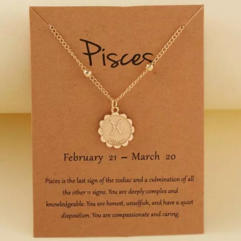 Pisces Necklace. Piscis Constellation Zodiac Zodiaco Tarrot Mystical Sexy Cute - Picture 1 of 12